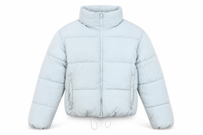 Mango Women’s Grey Puffer Jacket Size S Winter Short Zip Polyester Coat