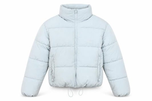 MNG Women’s Grey Puffer Jacket Size S Winter Short Zip Polyester Coat