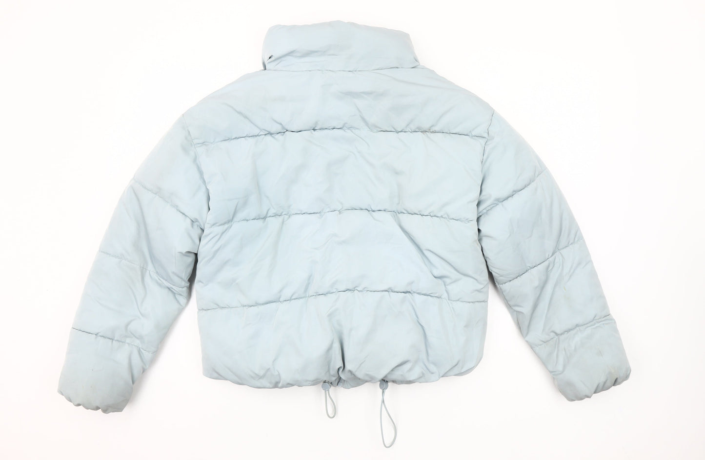 MNG Women’s Grey Puffer Jacket Size S Winter Short Zip Polyester Coat