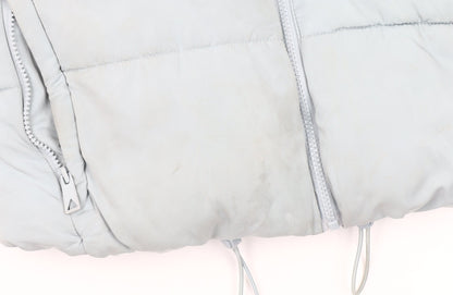 MNG Women’s Grey Puffer Jacket Size S Winter Short Zip Polyester Coat