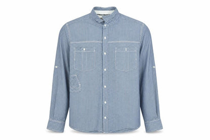 Next Men’s Blue Striped Long Sleeve Cotton Button-Up Shirt L