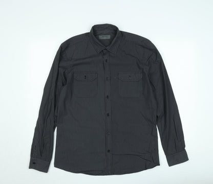 Burton Men's Black Striped Long Sleeve Button-Up Shirt Size M