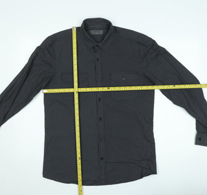 Burton Men's Black Striped Long Sleeve Button-Up Shirt Size M