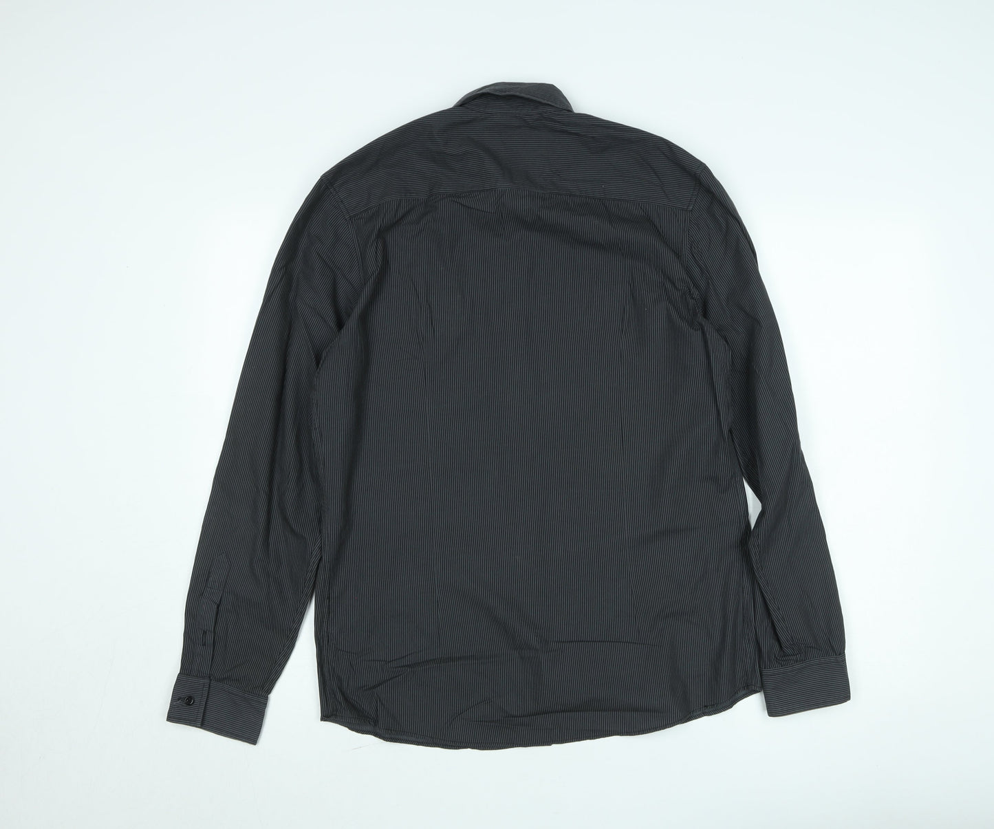Burton Men's Black Striped Long Sleeve Button-Up Shirt Size M