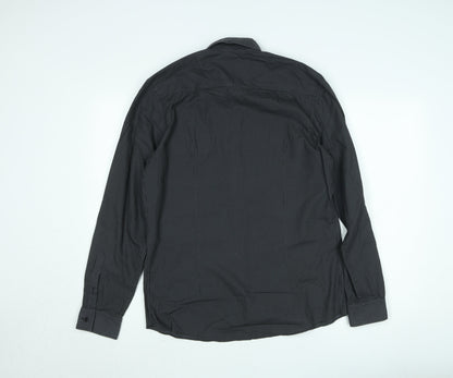 Burton Men's Black Striped Long Sleeve Button-Up Shirt Size M