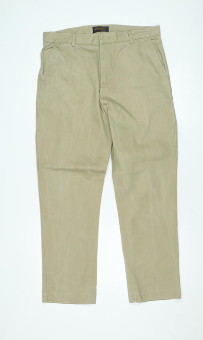 Farah Classic Men's Beige Chino Trousers 36W 30L Cotton Straight Fit