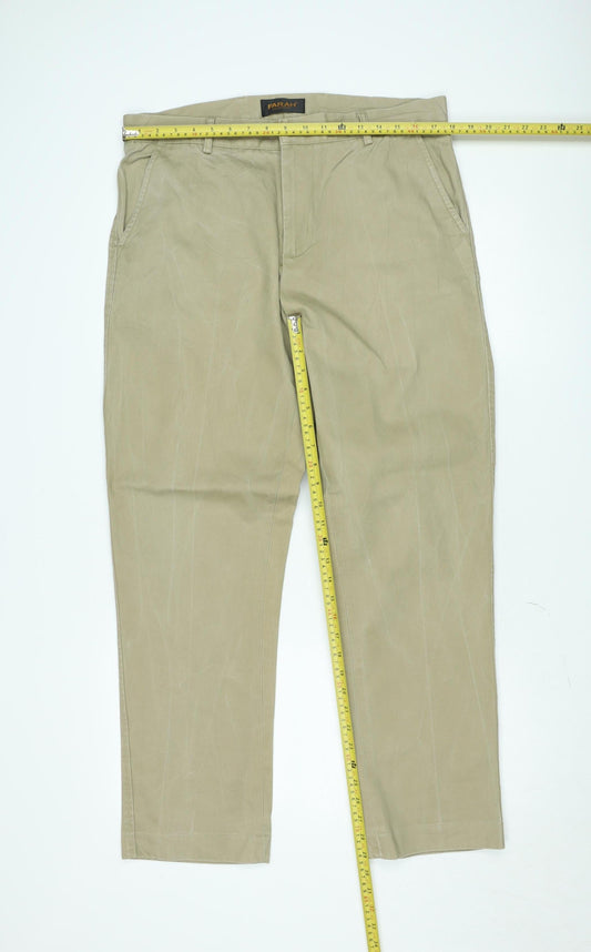 Farah Classic Men's Beige Chino Trousers 36W 30L Cotton Straight Fit
