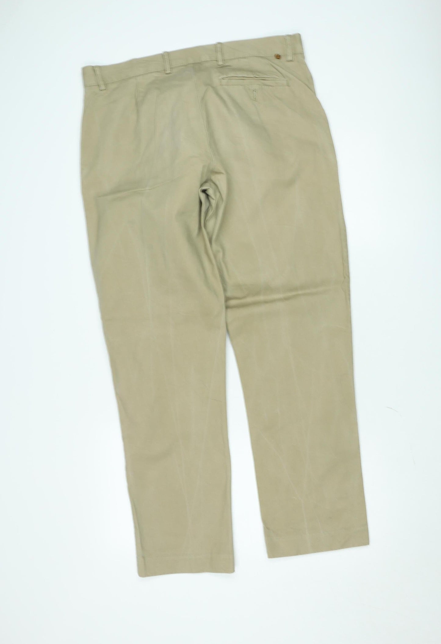 Farah Classic Men's Beige Chino Trousers 36W 30L Cotton Straight Fit