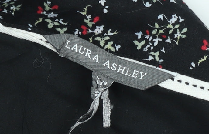Laura Ashley Womens Black Bicycle Print Cotton Pencil Skirt Size 10
