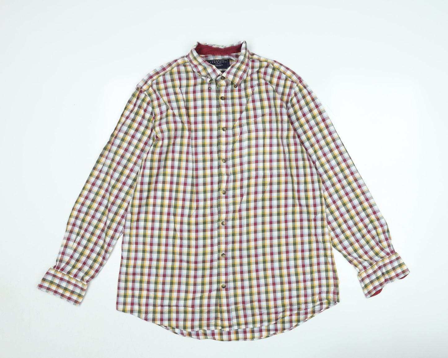 Charles Tyrwhitt Men's Multicoloured Check Long Sleeve Classic Fit Shirt M