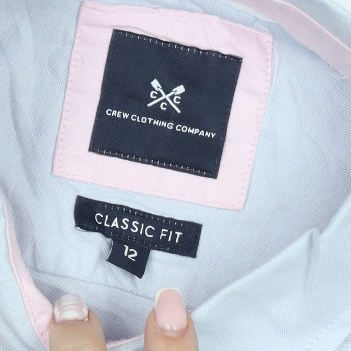 Crew Clothing Company Men's Blue Classic Fit Button-Up Shirt M