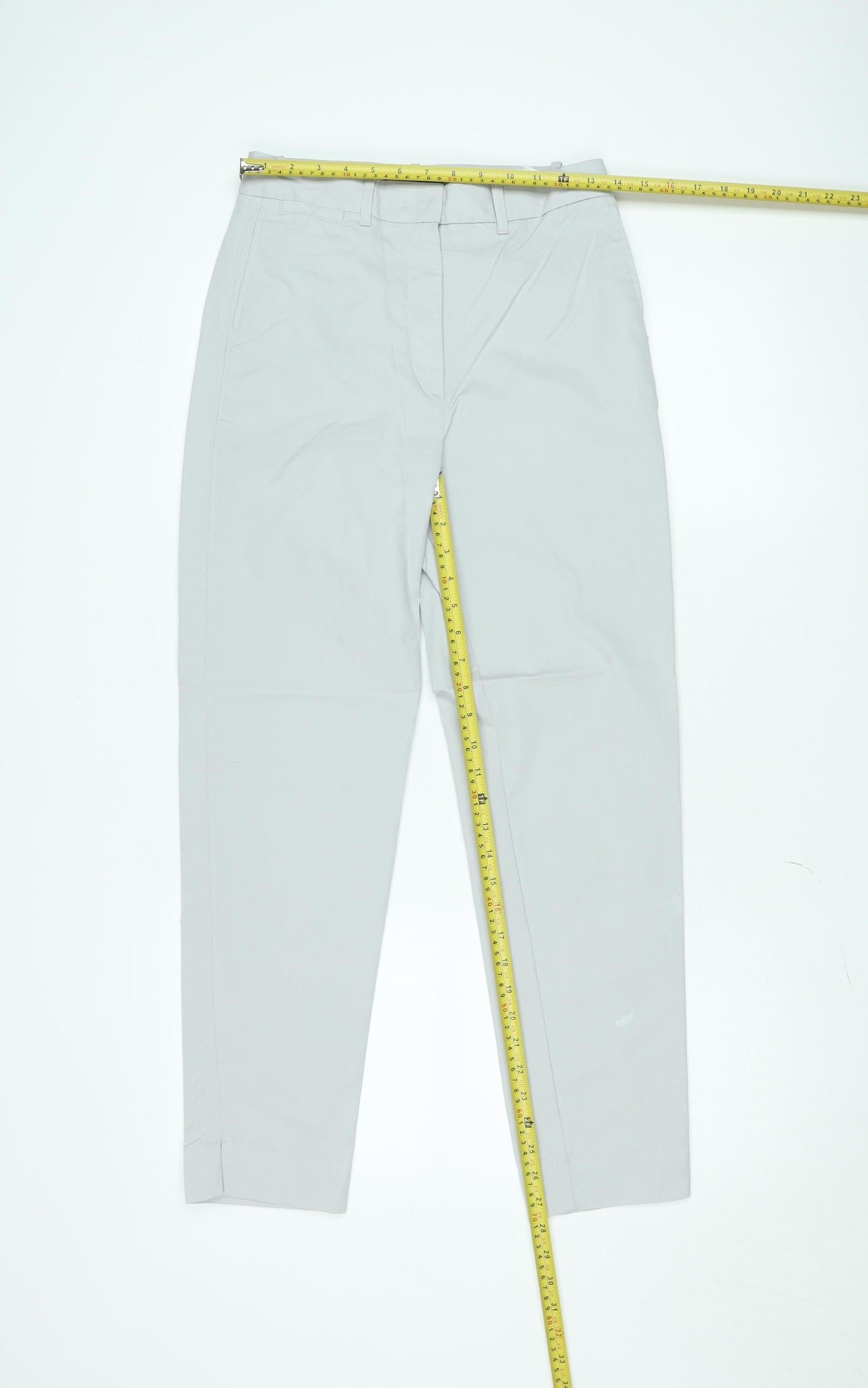Marks and Spencer Men's Grey Regular Fit Chino Trousers Size 8