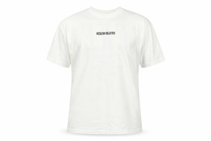 Front view of ASOS DESIGN Men's White Weekend Collective Graphic T-Shirt, size M