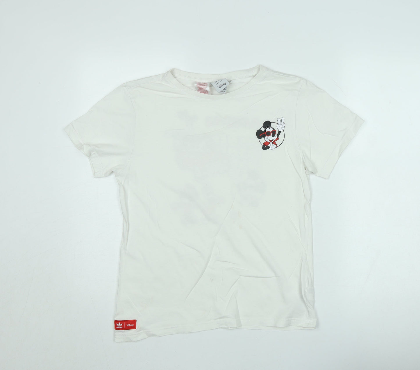 adidas Disney Teens White Cotton Graphic T-Shirt L