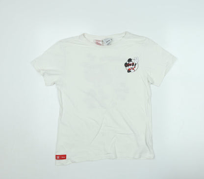 adidas Disney Teens White Cotton Graphic T-Shirt L