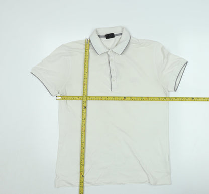Hugo Boss Mens Ivory Pima Cotton Regular Fit Polo Shirt M