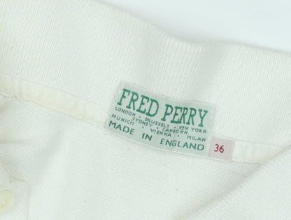 Fred Perry Men's White 36 Slim Fit Cotton Polo Shirt Made in England