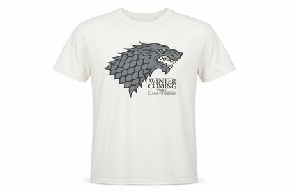 Game of Thrones Men's Beige Short Sleeve Stark T-Shirt Medium
