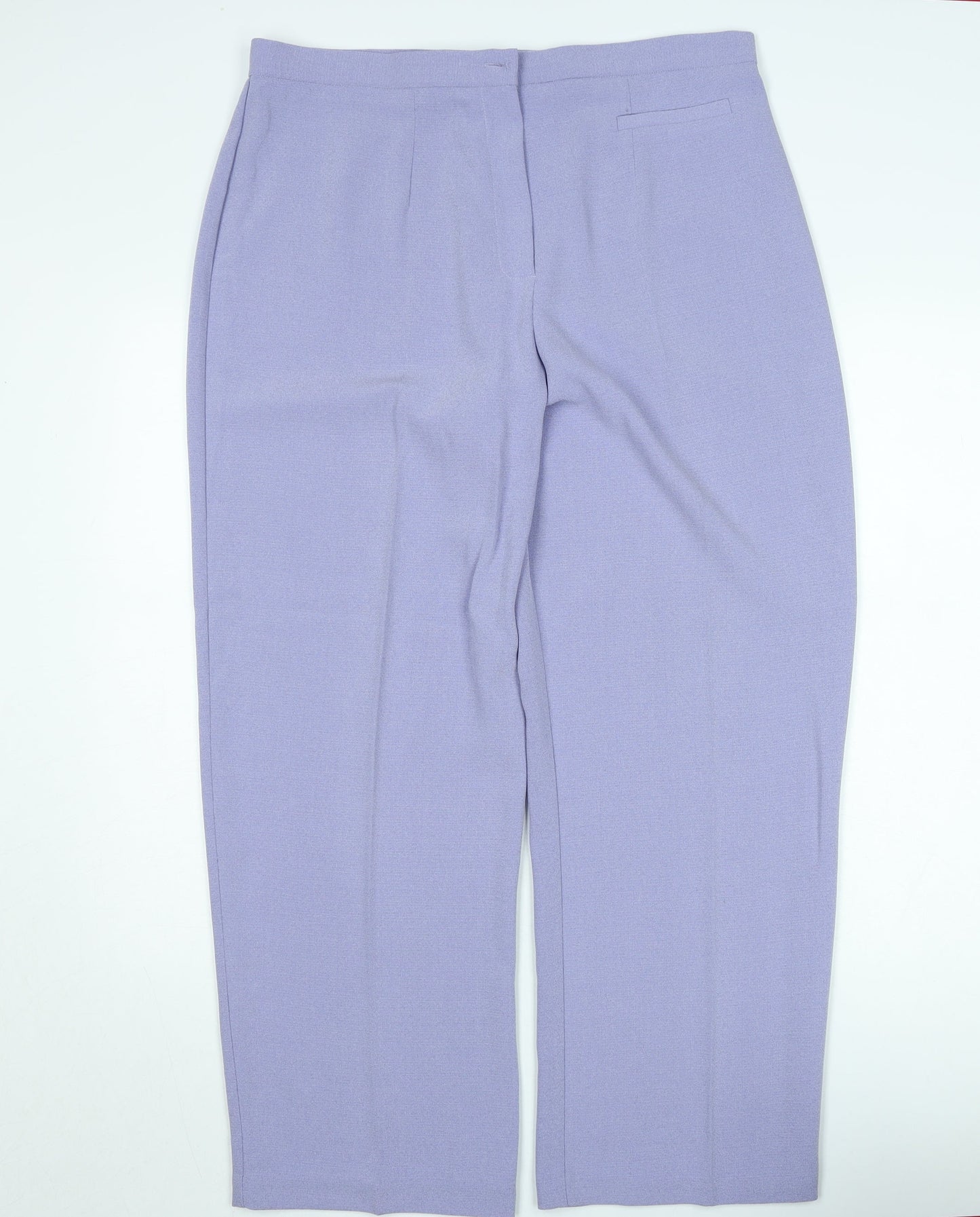 Zeta Womens Purple Size 18 Straight Polyester Trousers