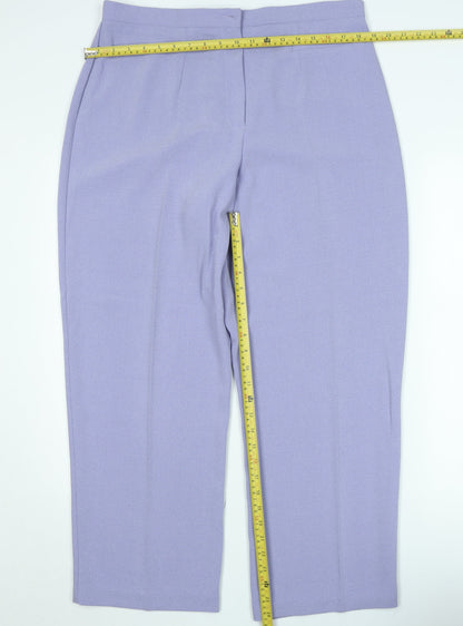 Zeta Womens Purple Size 18 Straight Polyester Trousers
