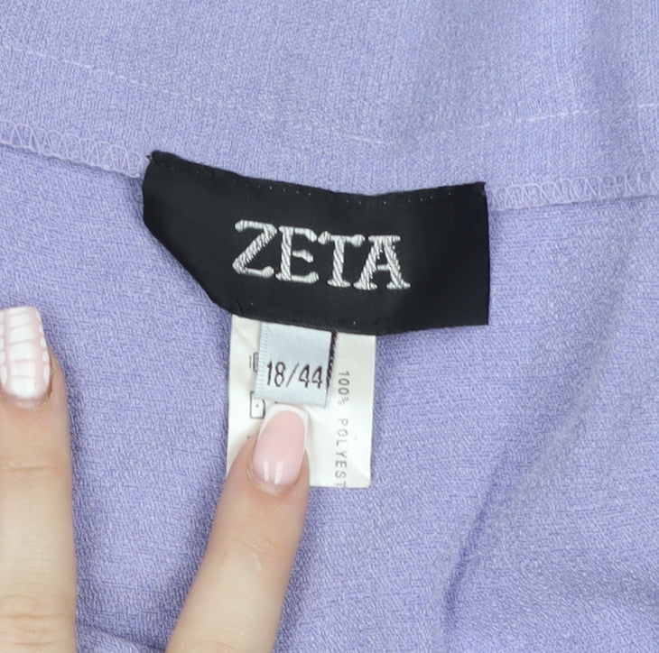 Zeta Womens Purple Size 18 Straight Polyester Trousers
