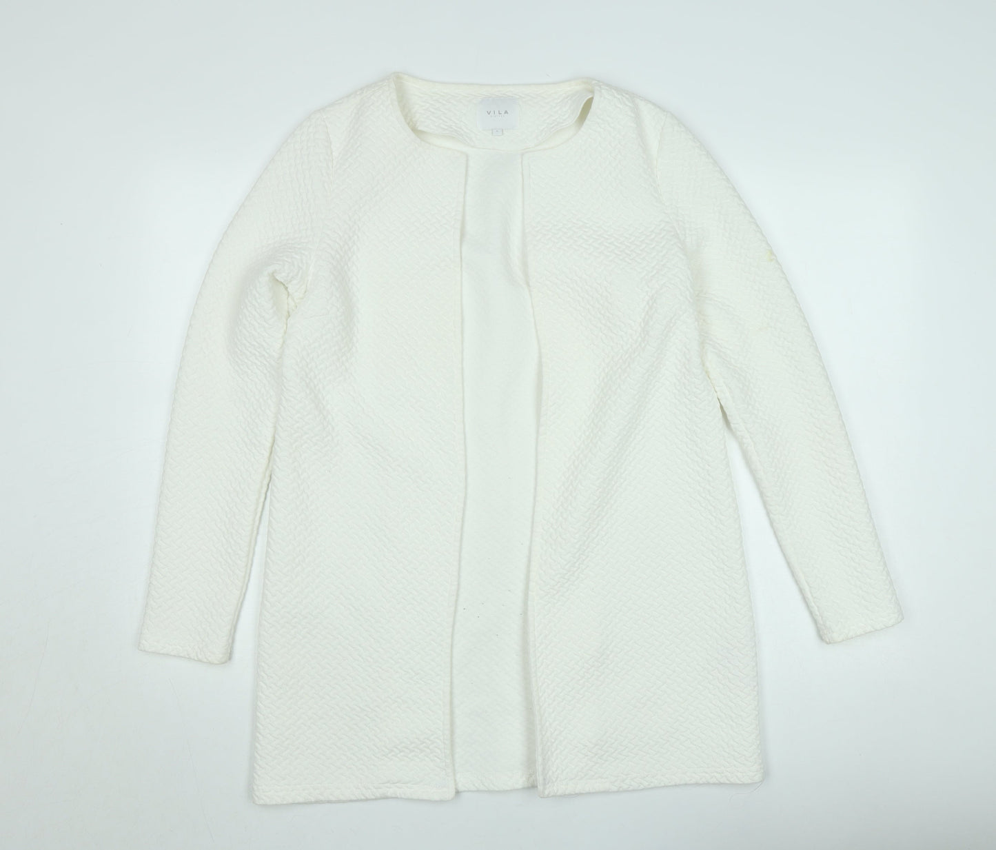 Vila Women Ivory Open Knit Long Sleeve Cardigan Size S