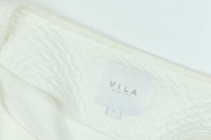 Vila Women Ivory Open Knit Long Sleeve Cardigan Size S