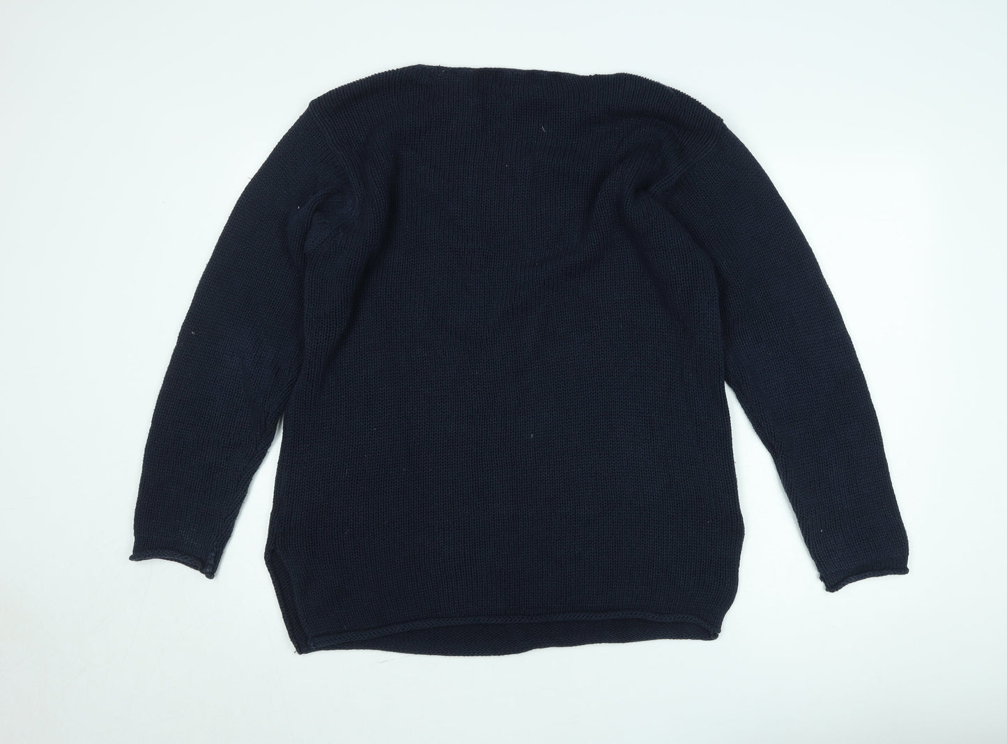Racing Green Men's Blue Cotton Crew Neck Jumper Size L
