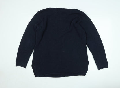 Racing Green Men's Blue Cotton Crew Neck Jumper Size L