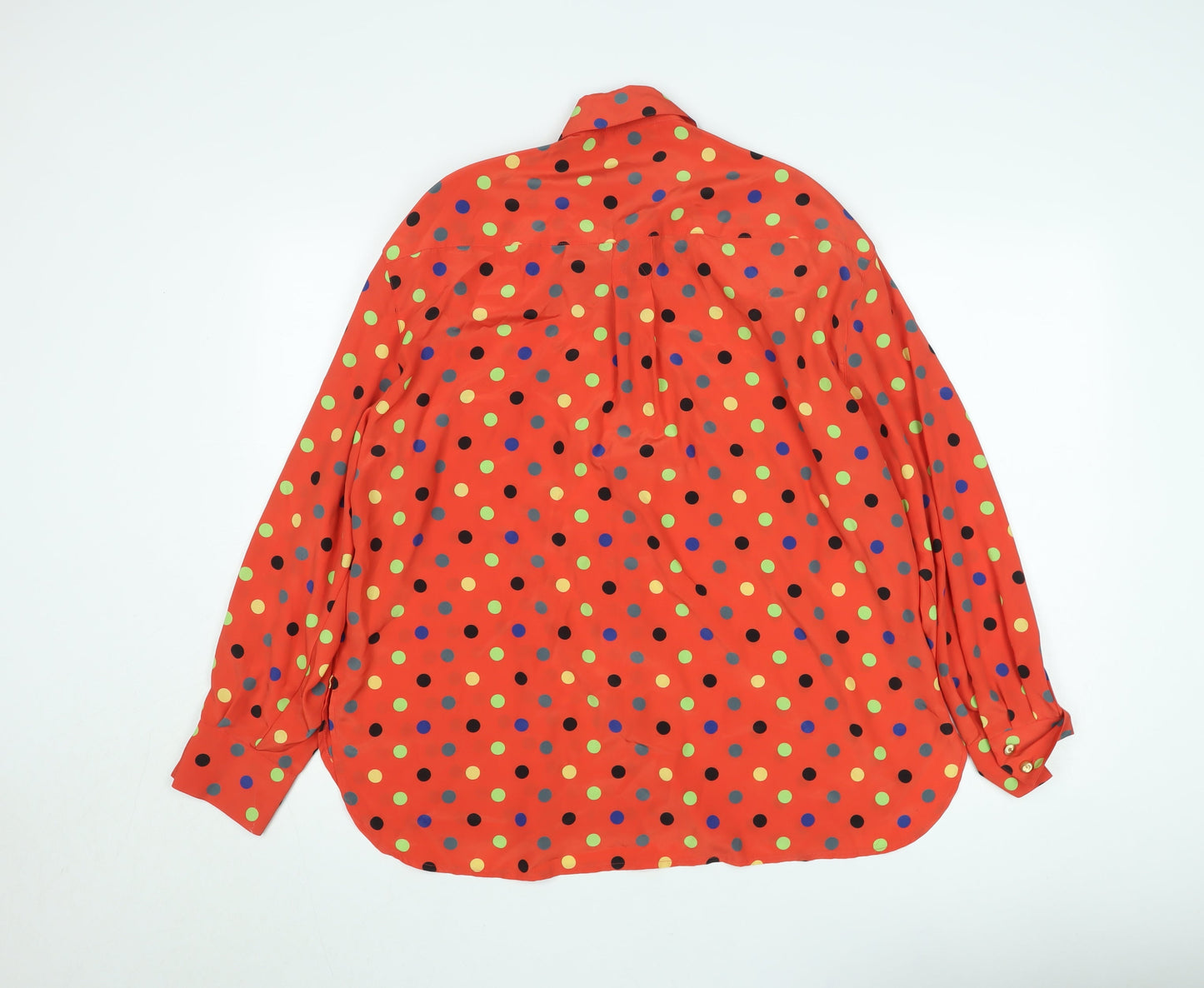 Basler Women’s Red Polka Dot Long Sleeve Button-Up Shirt Size L