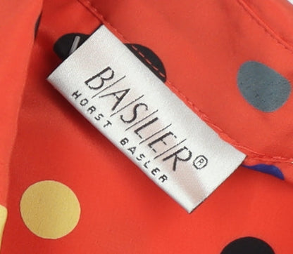 Basler Women’s Red Polka Dot Long Sleeve Button-Up Shirt Size L