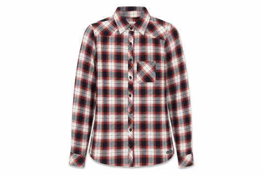 Kuyichi Womens Red Plaid Cotton Button-Up Shirt XS Long Sleeve