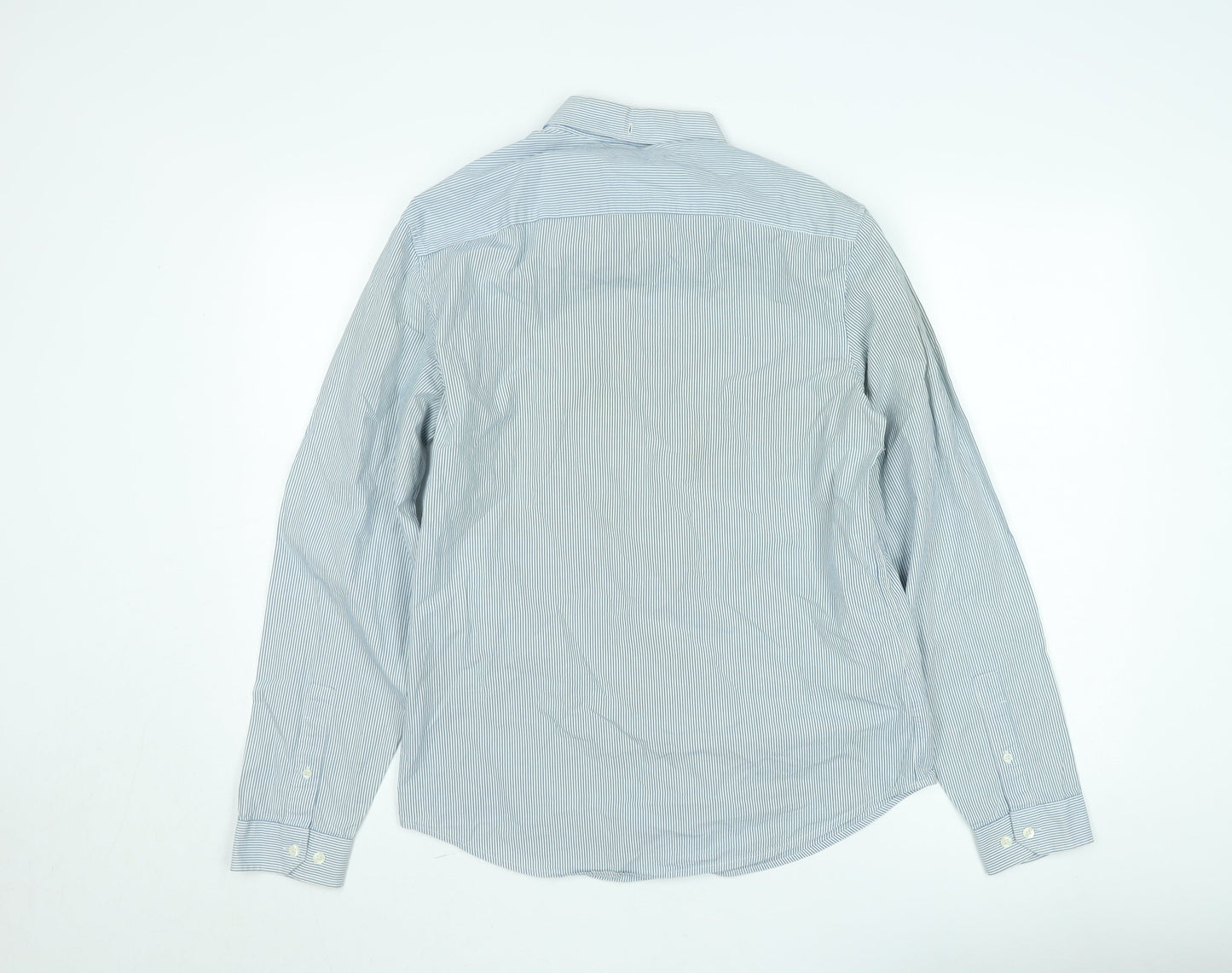 Original Penguin Men's Blue Slim Fit Striped Long Sleeve Shirt M