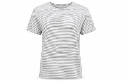Front view of Next unisex white striped slim fit cotton t-shirt m