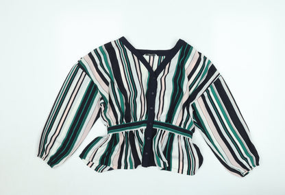 ONLY Women's Multicoloured Striped Tunic Blouse Size 8