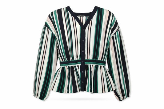 ONLY Women's Multicoloured Striped Tunic Blouse Size 8