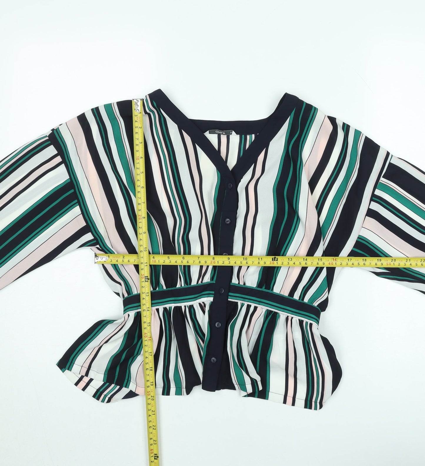 ONLY Women's Multicoloured Striped Tunic Blouse Size 8