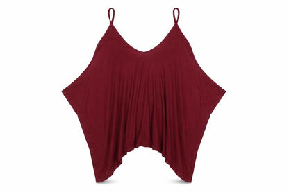 Brezza Womens Red V-Neck Relaxed Camisole Tank Top Size L