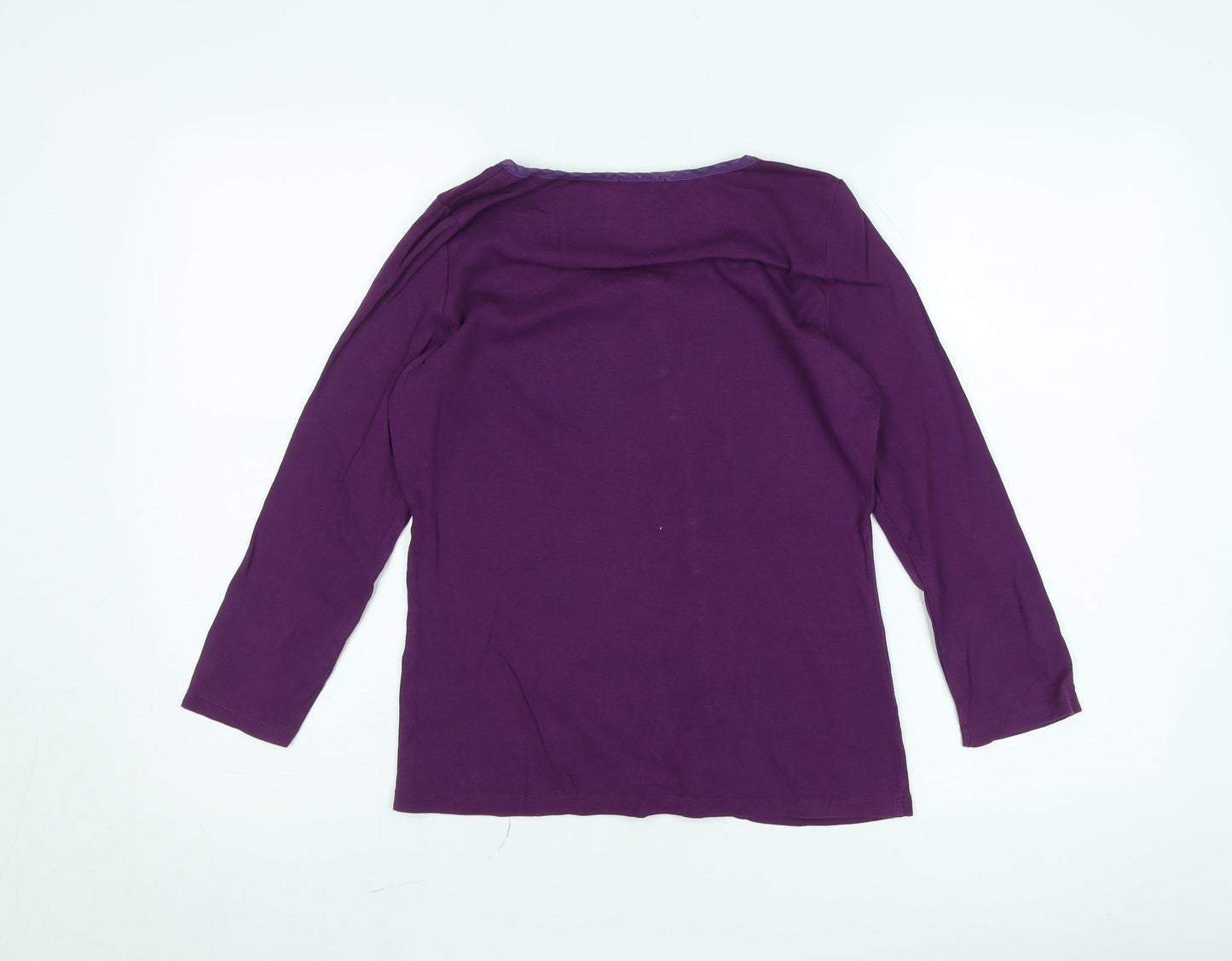 Planet Women's Purple 3/4 Sleeve Button Pleated Tunic Blouse Size 12