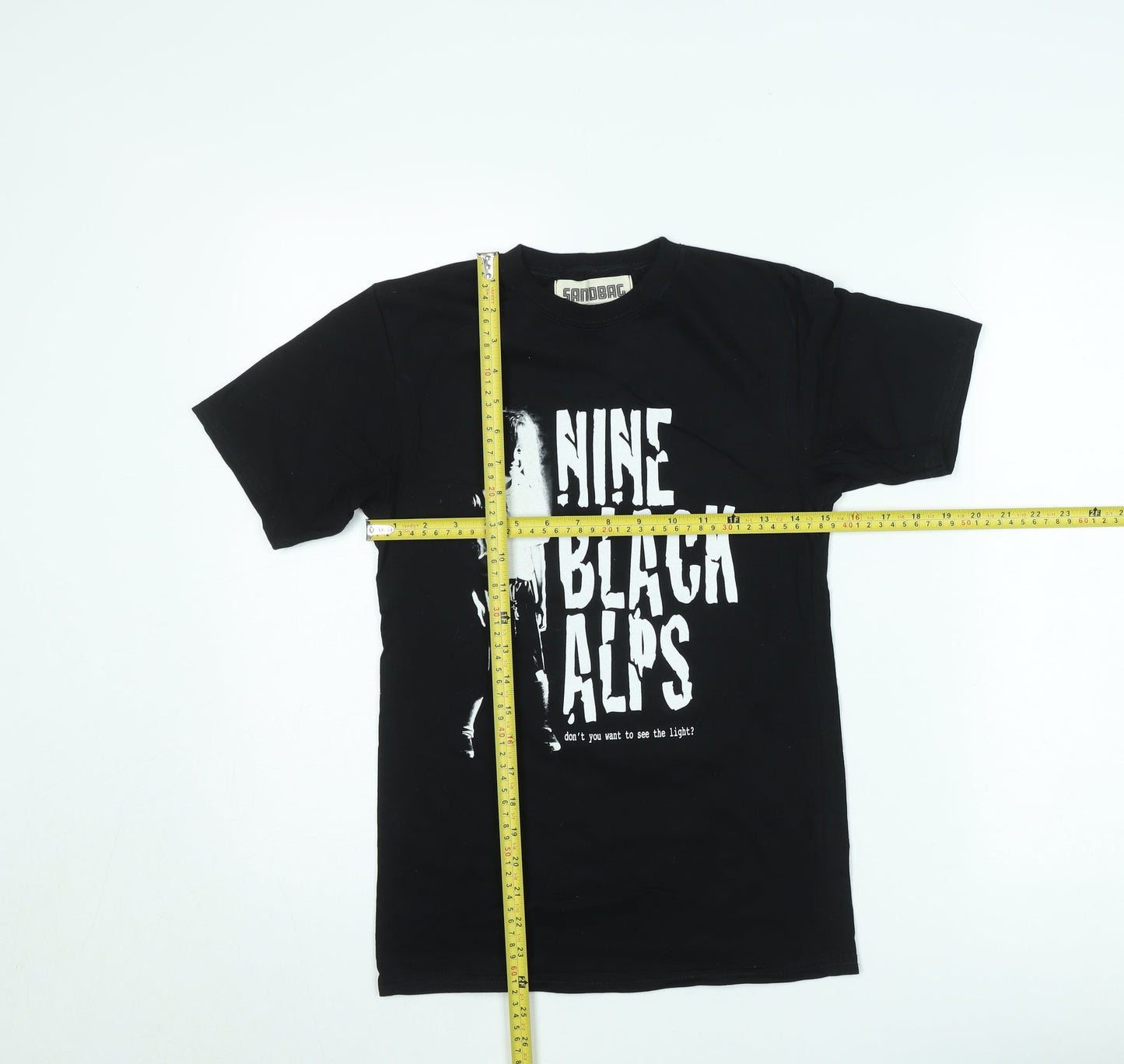 Sandbag Men’s Black Nine Black Alps Band Graphic T-Shirt XS Vintage