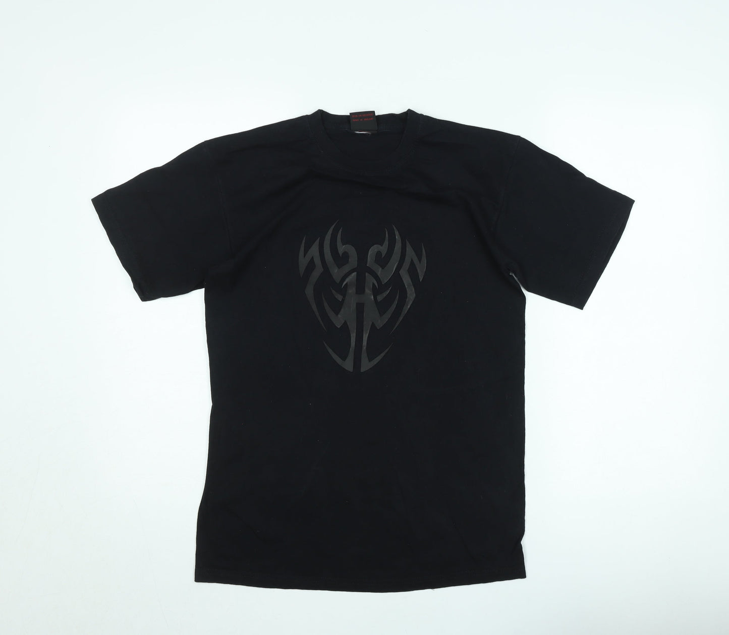 Omen Men's Black Tribal Graphic Short Sleeve T-Shirt Size M