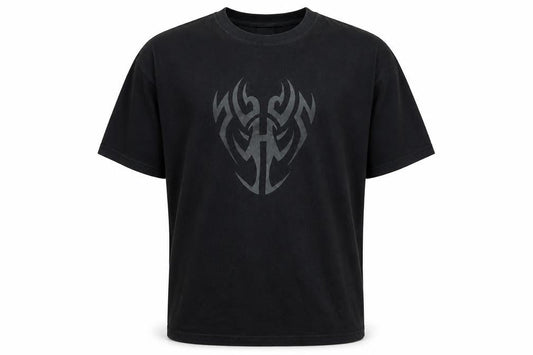 Omen Men's Black Tribal Graphic Short Sleeve T-Shirt Size M
