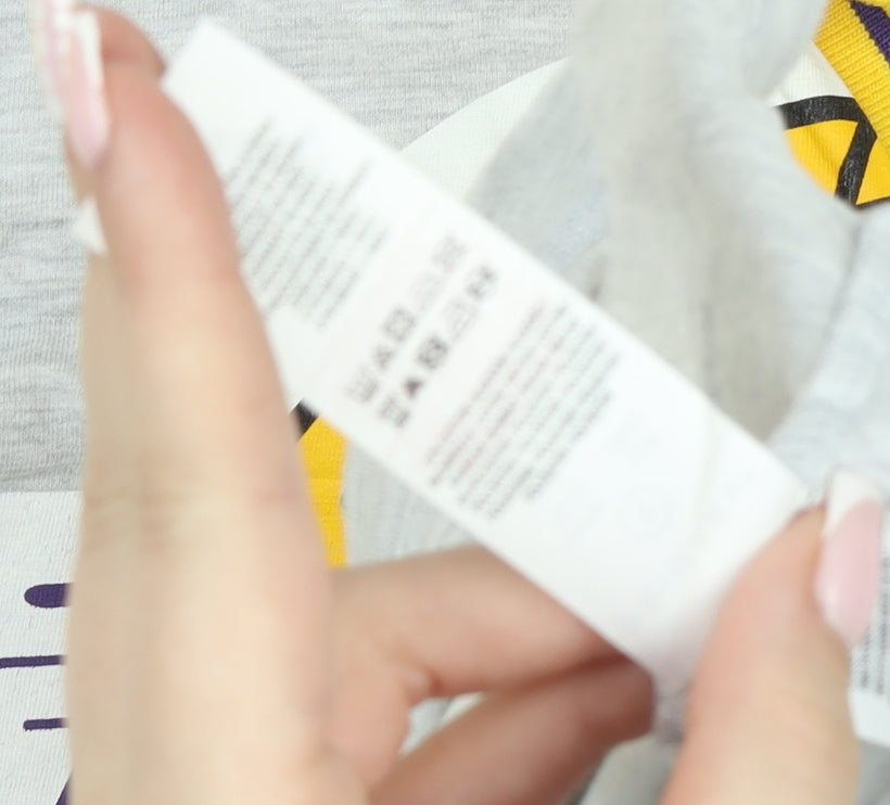 NBA Los Angeles Lakers Grey & Yellow V-Neck Men's T-Shirt Small