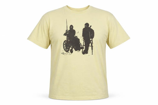 Smock Men's Beige XL Graphic Military Print Cotton T-Shirt