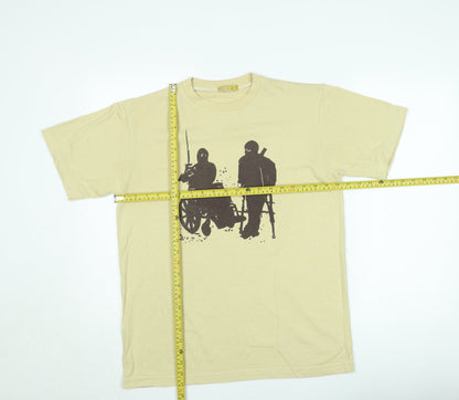 Smock Men's Beige XL Graphic Military Print Cotton T-Shirt
