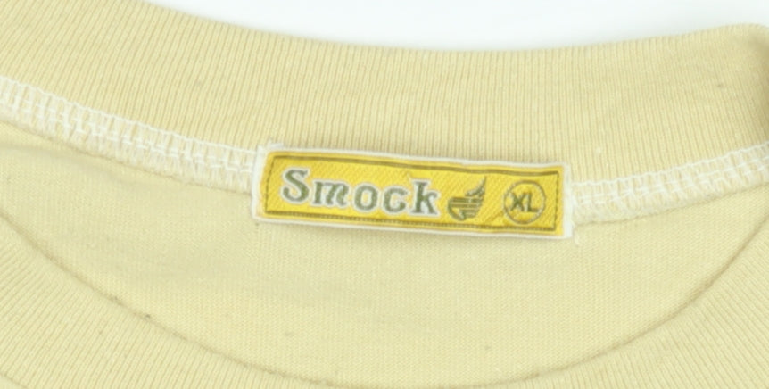 Smock Men's Beige XL Graphic Military Print Cotton T-Shirt