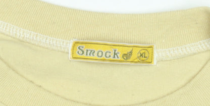Smock Men's Beige XL Graphic Military Print Cotton T-Shirt