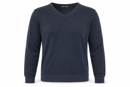 H.E. by Mango Men's Blue Cotton V-Neck Jumper Size L