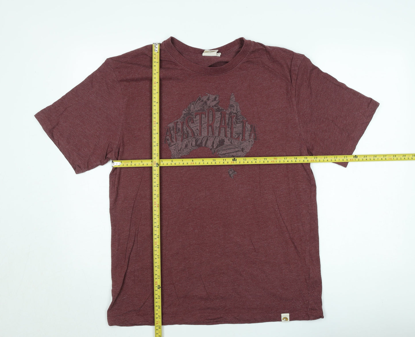 Pacific Creations Men's Red Classic Fit Australia Graphic T-Shirt Size M