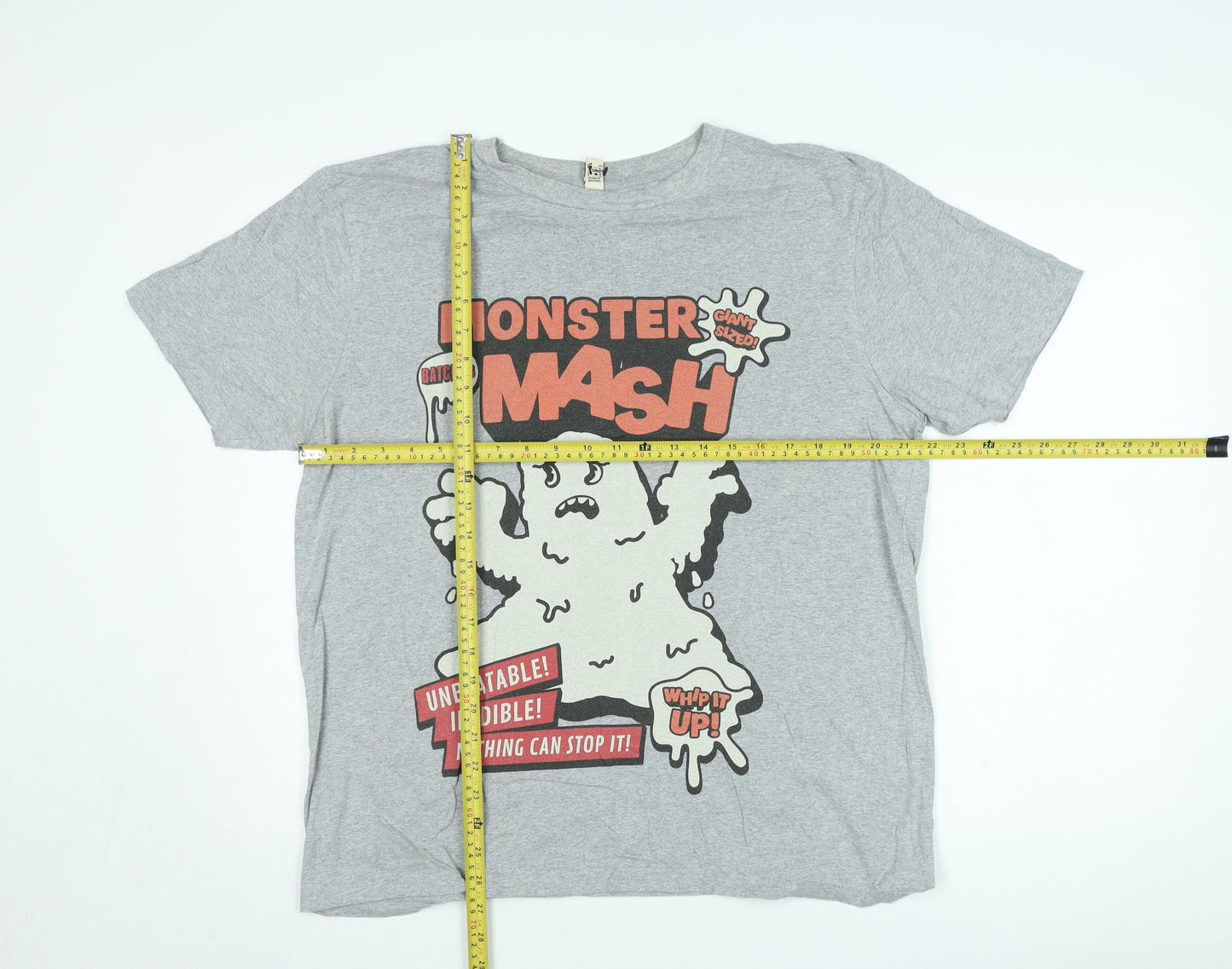 Earth Positive Men's Grey Monster Mash Graphic T-Shirt L